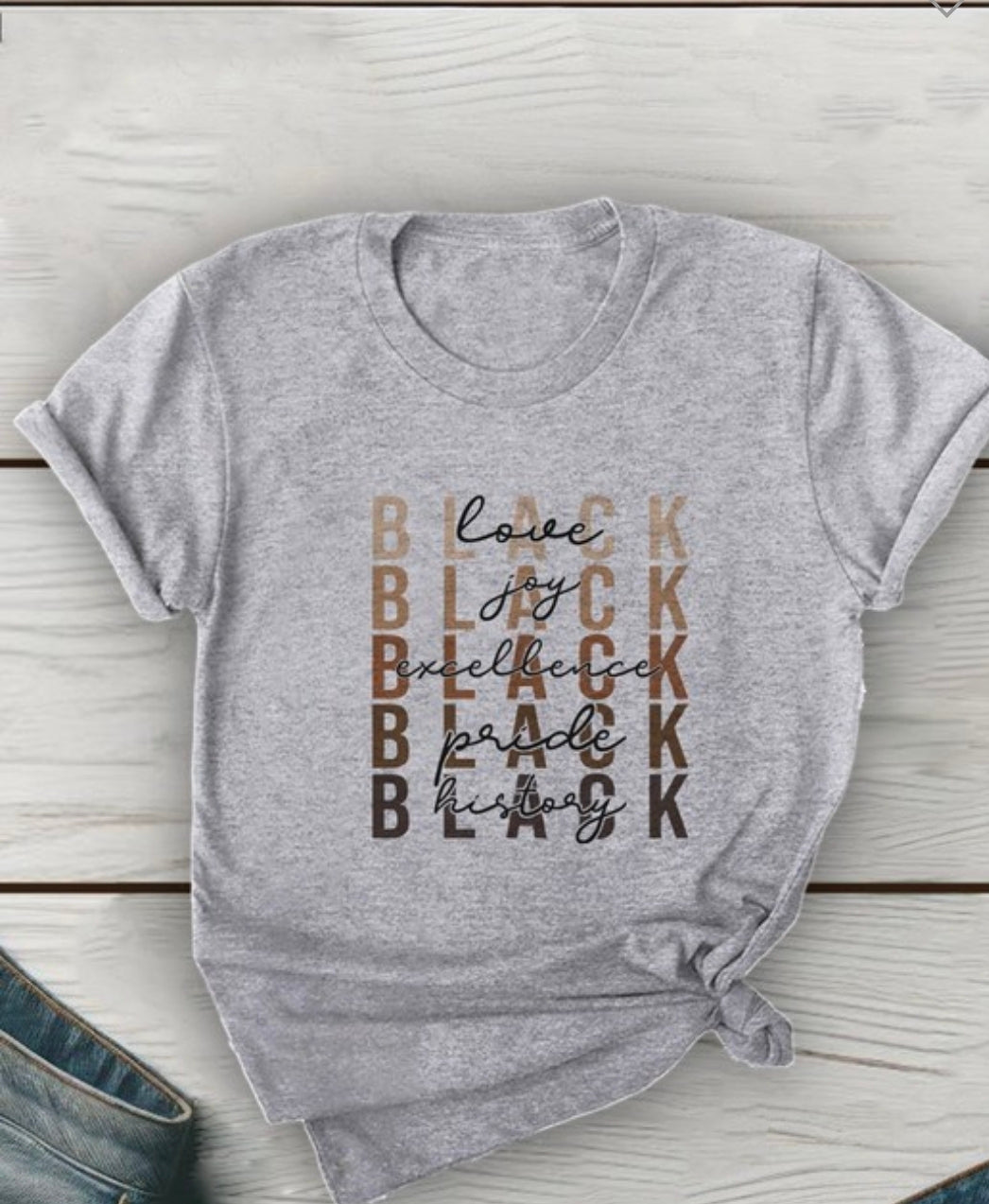 Black history word affirmation tee