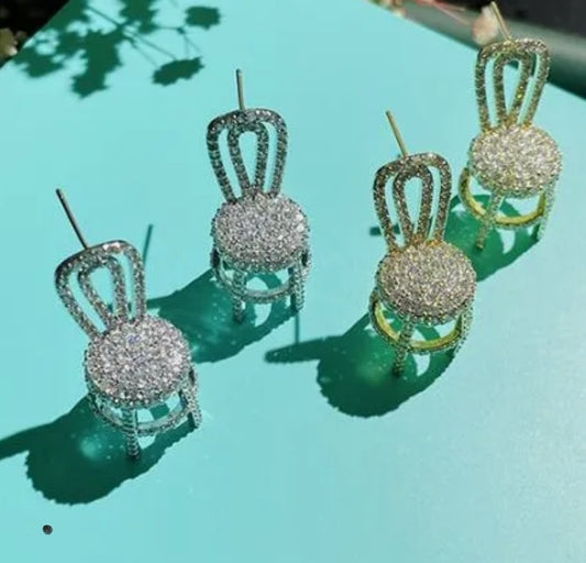 Rhinestone chair earrings