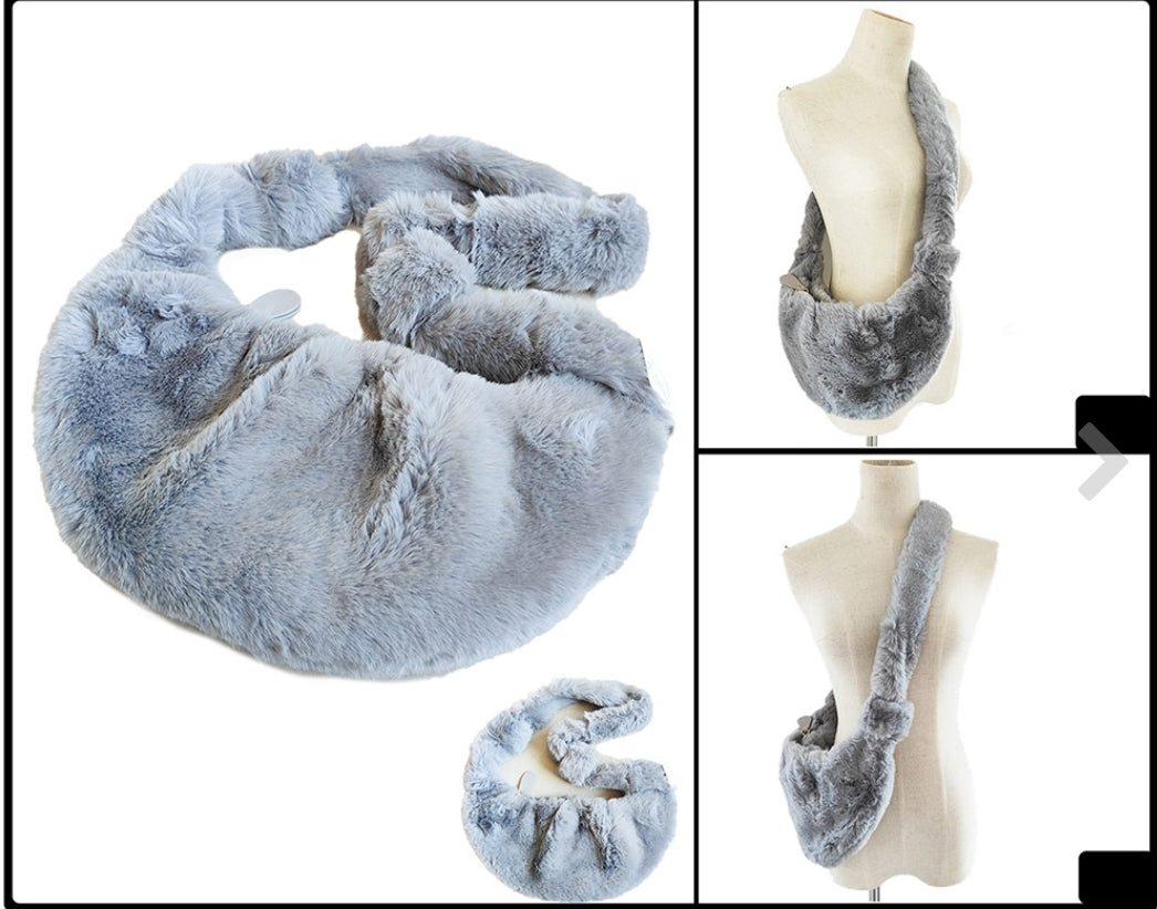 Faux fur crossbody bag