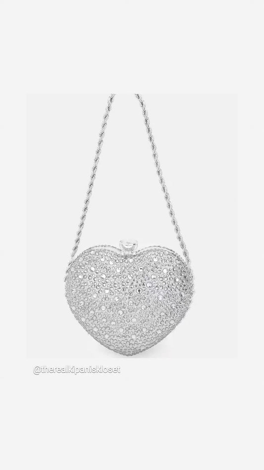 Rhinestone heart purse