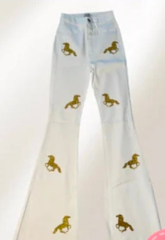 Frayed Flare Derby Denim