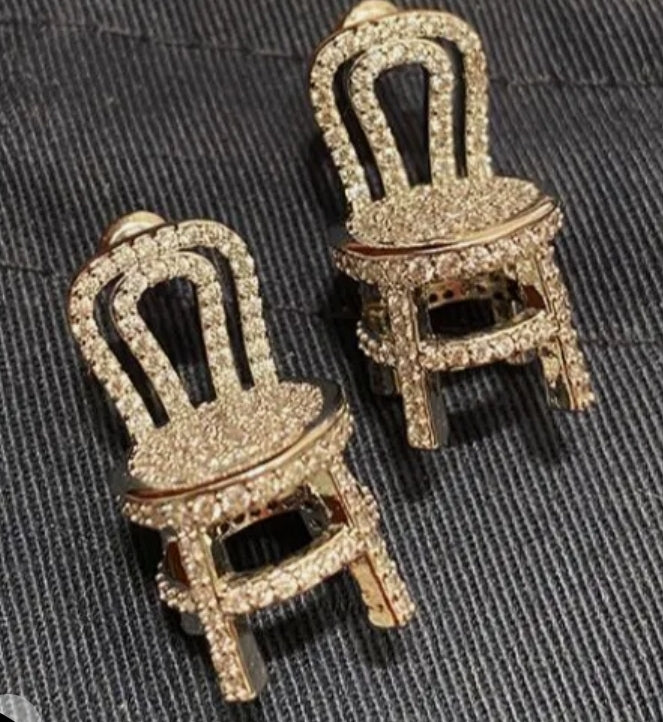 Rhinestone chair earrings