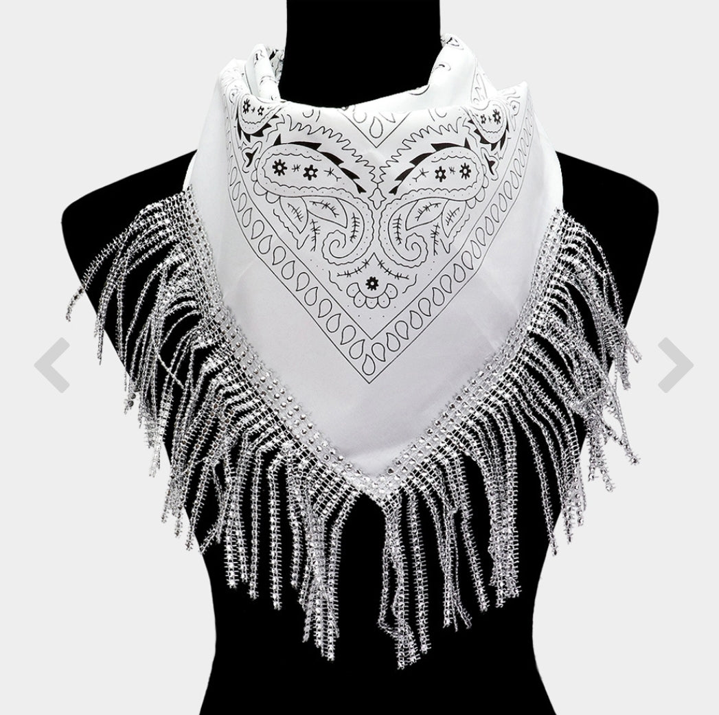 Sequin Bandana Scarf