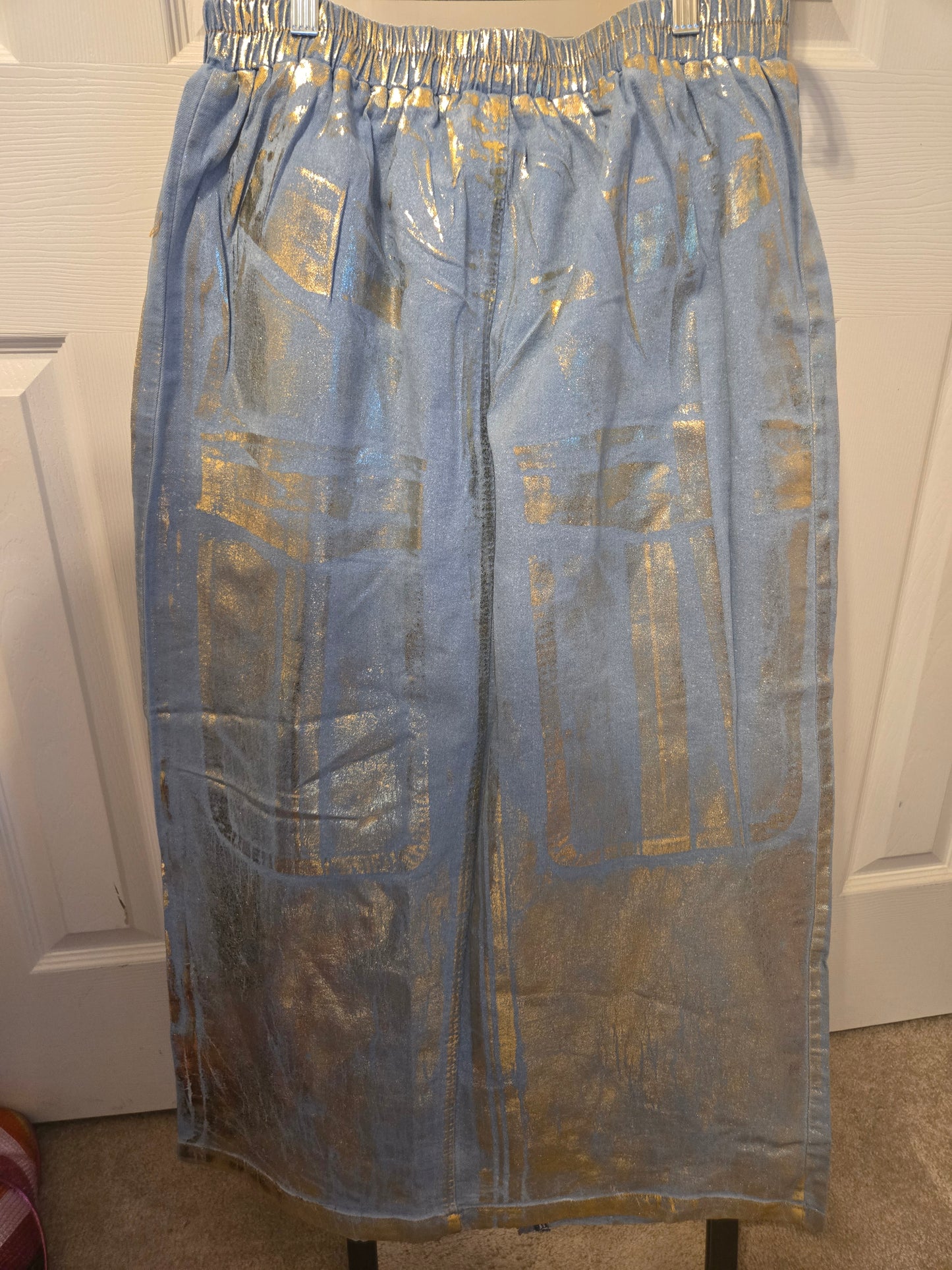 Gold Foil Denim skirt