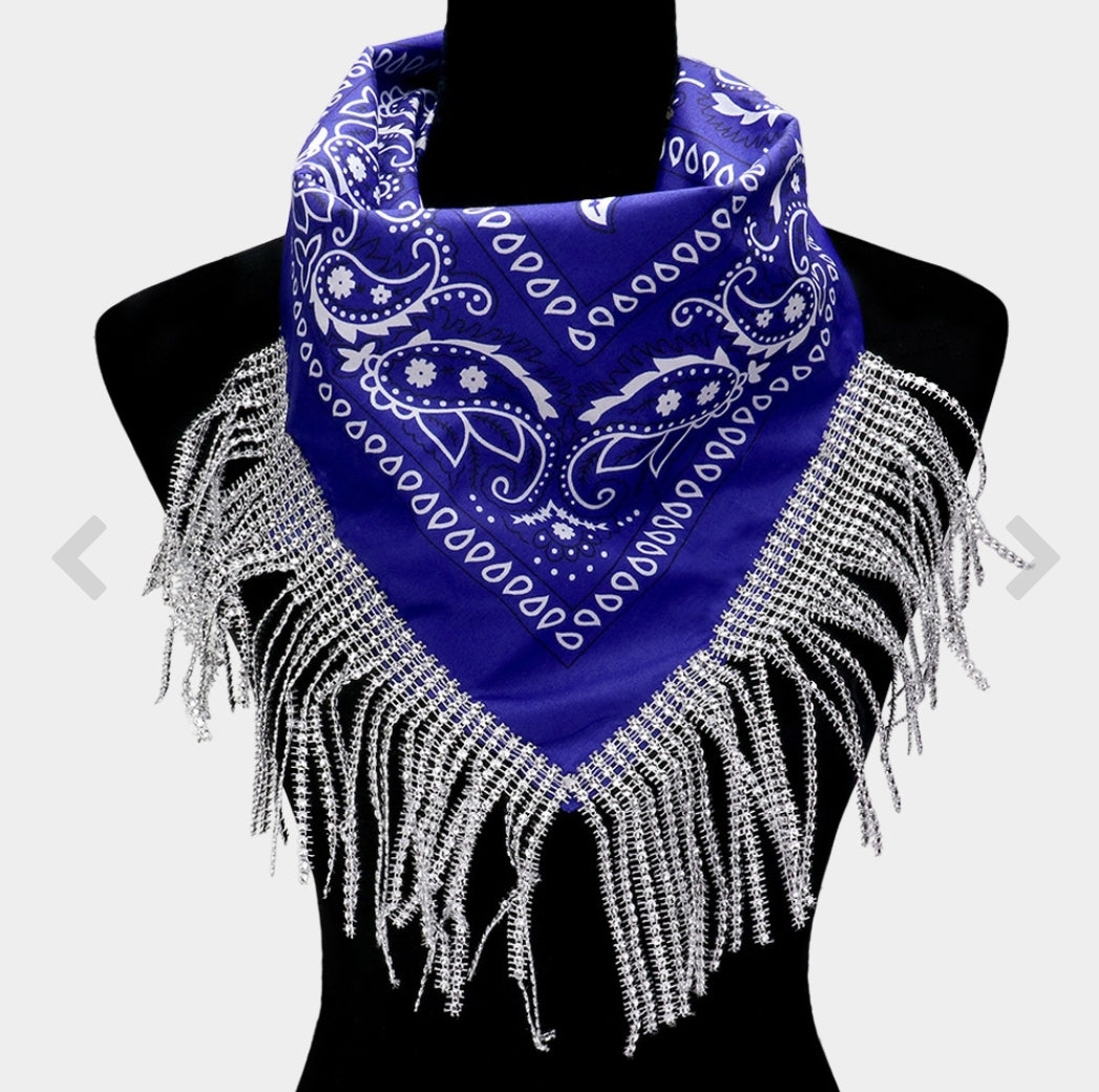 Sequin Bandana Scarf