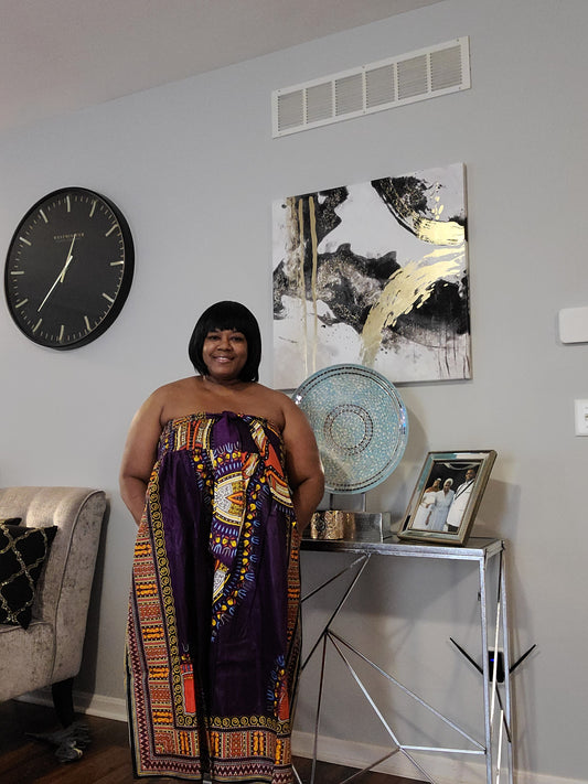 African dress/skirt purple
