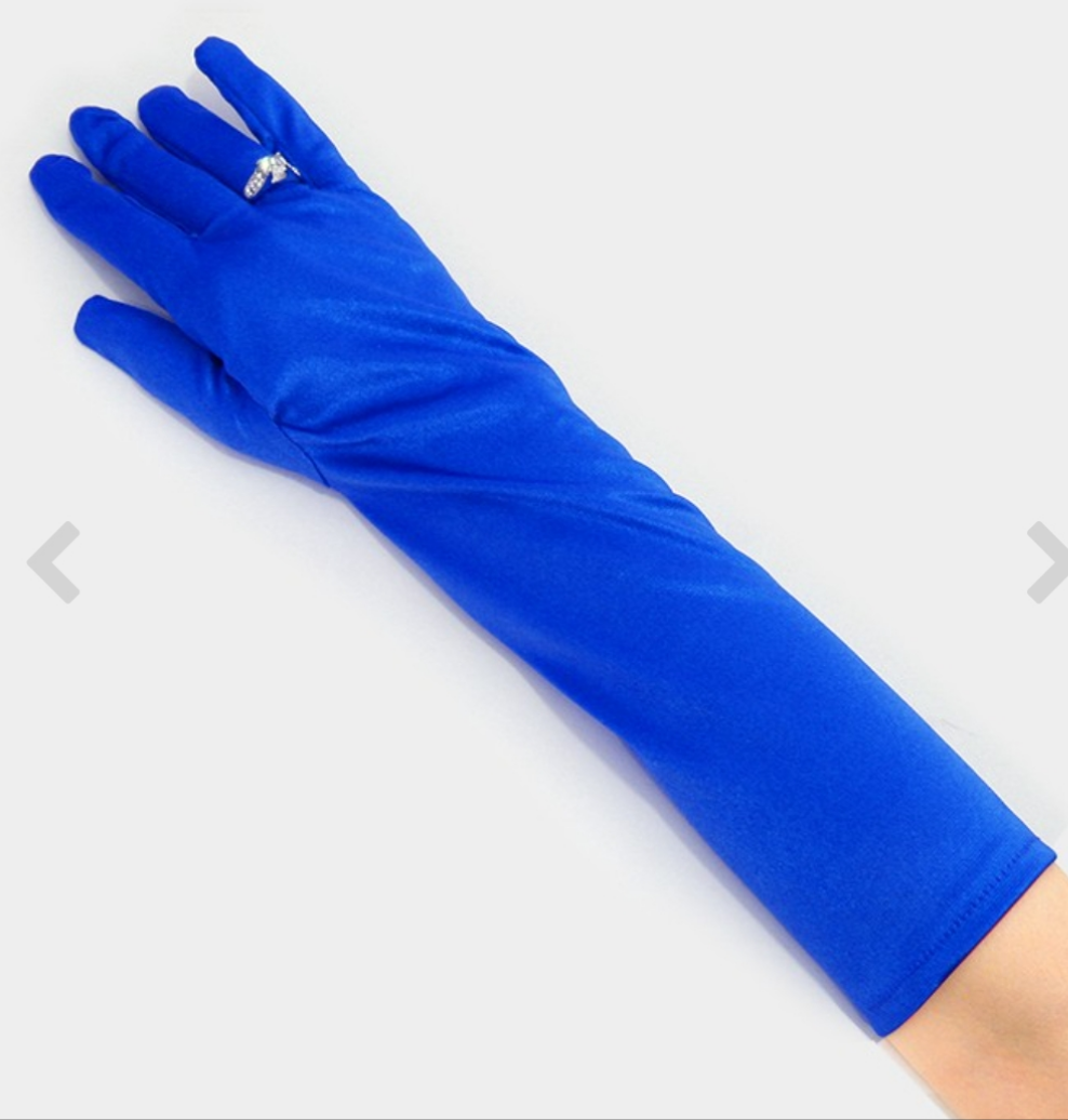 Long satin gloves