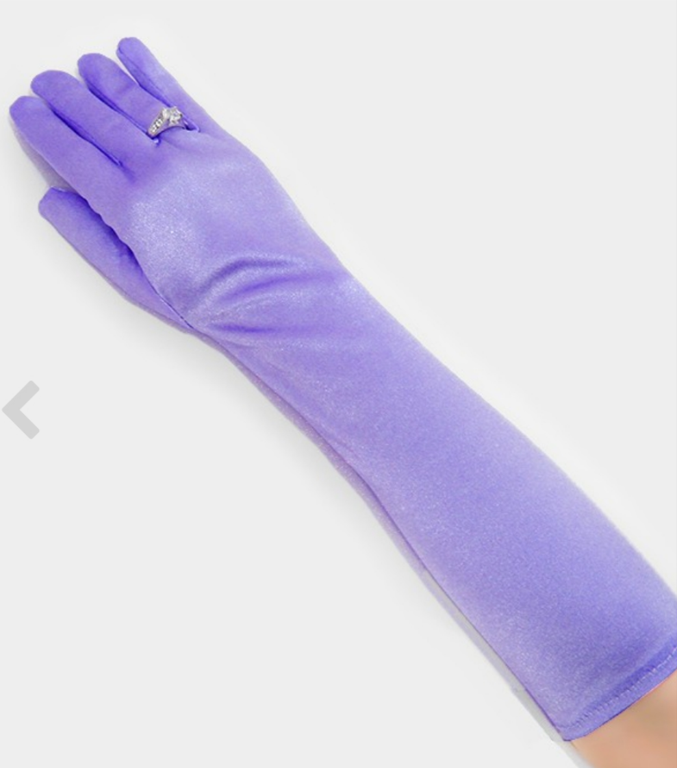 Long satin gloves