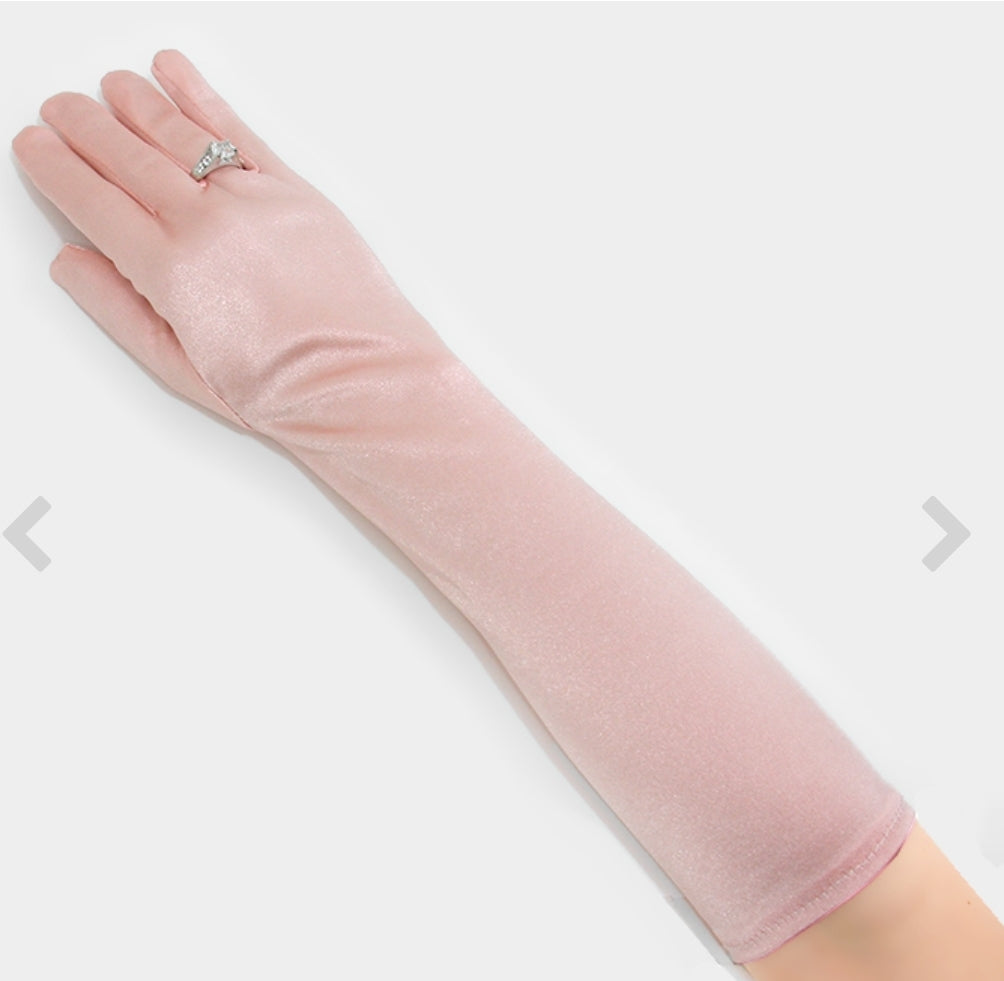 Long satin gloves